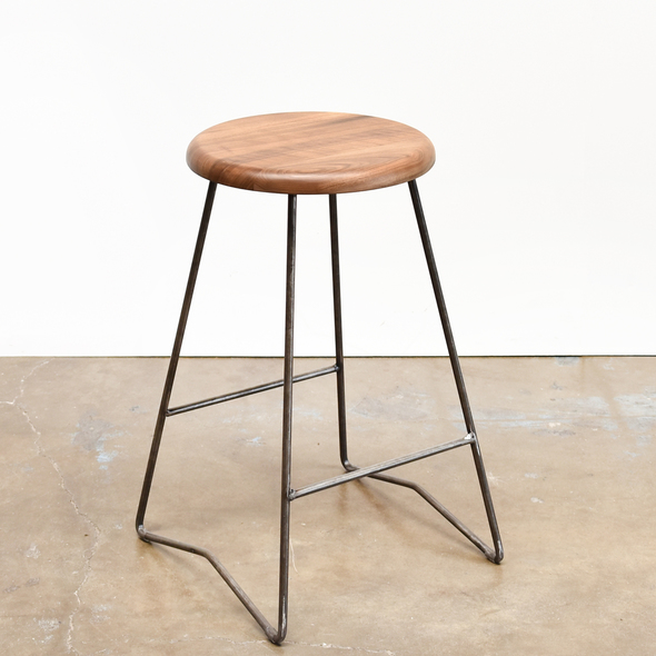 real leather counter height stools Gingko Natural Walnut