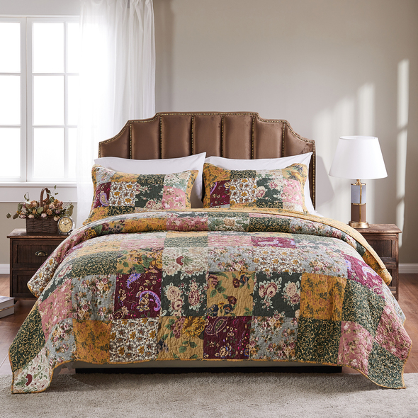 king size comforter and quilt sets Greenland Home Fashions Quilt Set Multi