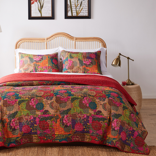 patchwork comforter set Greenland Home Fashions Quilt Set Multi