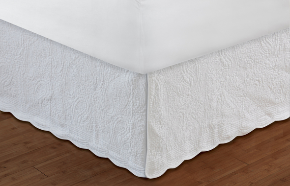 bed ruffle queen Greenland Home Fashions Bed Skirt 18" Bedskirts White