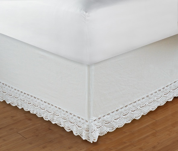 twin linen bedskirt Greenland Home Fashions Bed Skirt 18" Bedskirts White