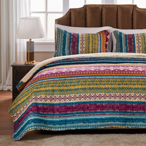 bed bath bedspreads Greenland Home Fashions Quilt Set Siesta