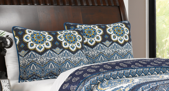 bedroom pillow covers Greenland Home Fashions Sham Indigo