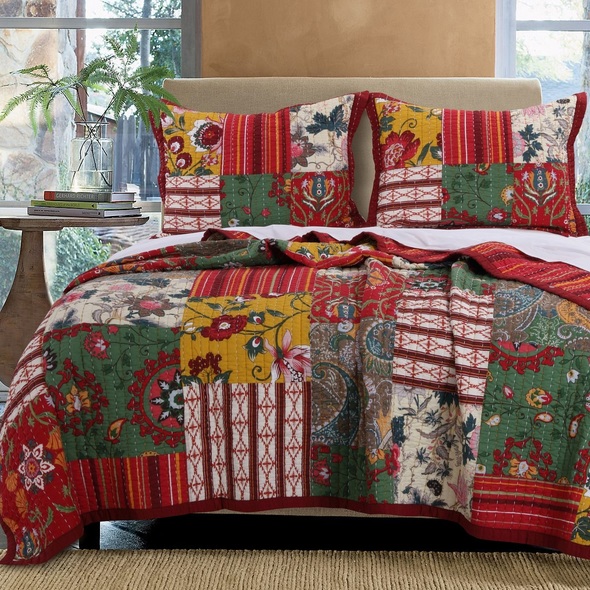 bed quilts queen size Greenland Home Fashions Quilt Set Multi