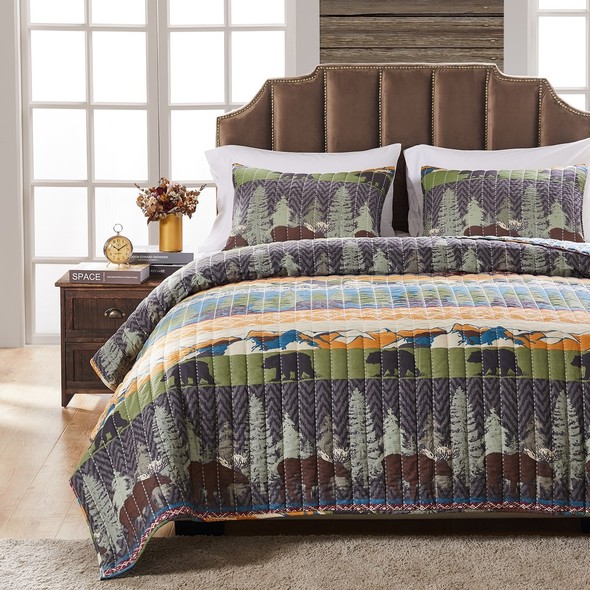 king size throws bedspreads Greenland Home Fashions Quilt Set Multi