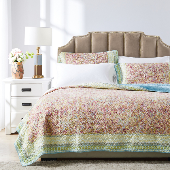 queen cute bedspreads Greenland Home Fashions Quilt Set Pastel