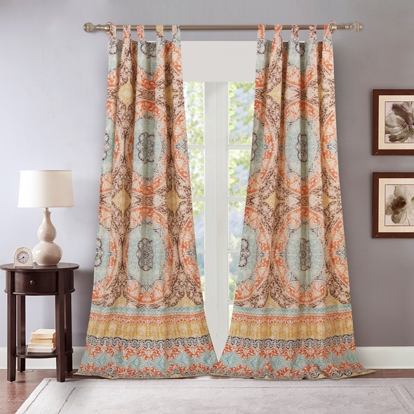 living room curtains gray Greenland Home Fashions Window Multi