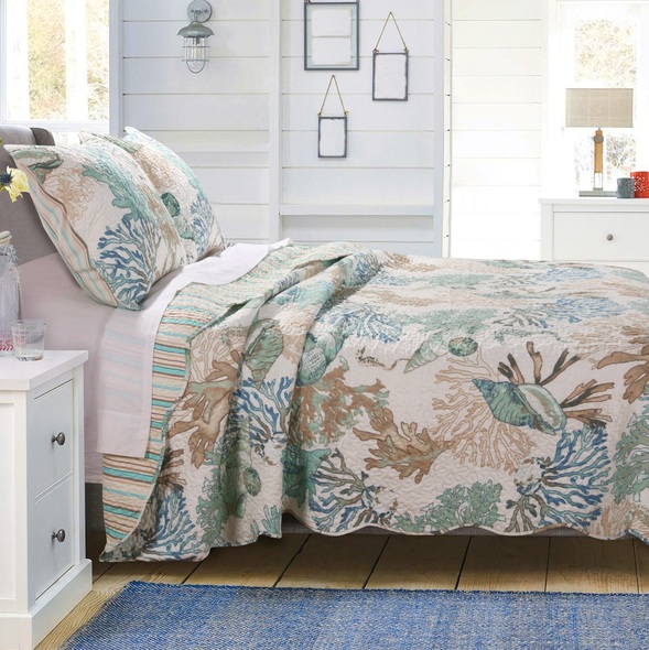 complete set of beddings Greenland Home Fashions Quilt Set Jade