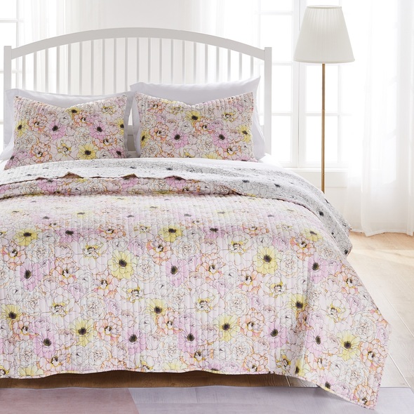 black print bedspreads Greenland Home Fashions Quilt Set Pink