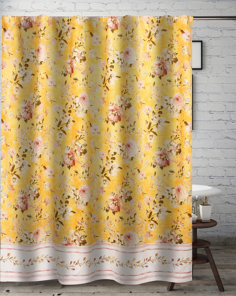 shower curtain that says shower Greenland Home Fashions Bath Yellow