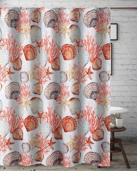walk in shower designs with curtains Greenland Home Fashions Bath Coral