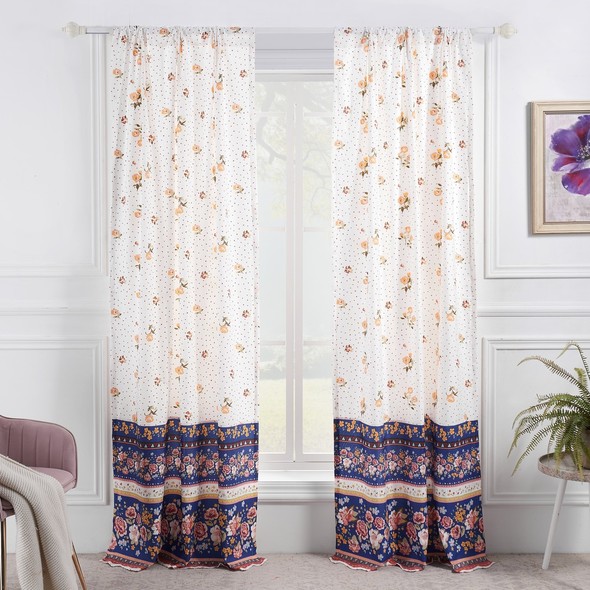 curtain valance for bathroom window Greenland Home Fashions Window Blue