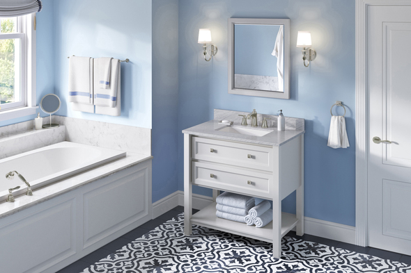 vanity in washroom Hardware Resources Vanity Bathroom Vanities White Transitional