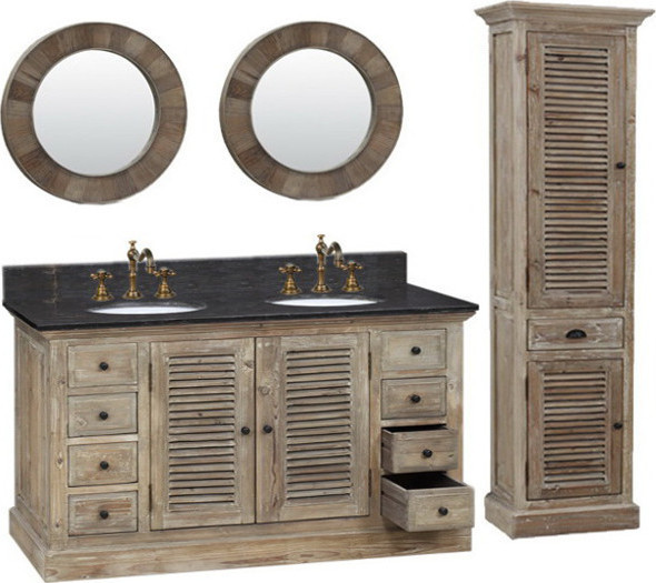 bathroom cabinet around sink InFurniture Natural Oak Traditional