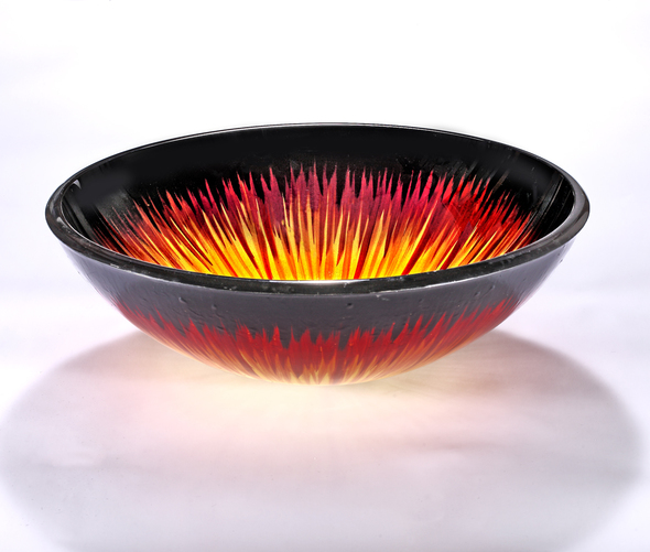 bowl sink on vanity InFurniture Black, Orange and Red