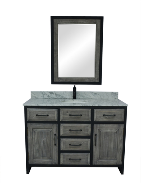 double sink bathroom vanity with storage tower Infurniture Grey Driftwood Rustic