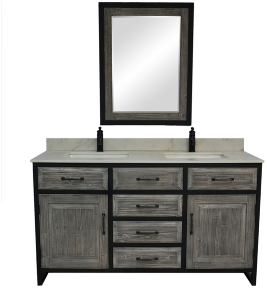 single sink vanity 30 inches Infurniture Grey Driftwood Rustic