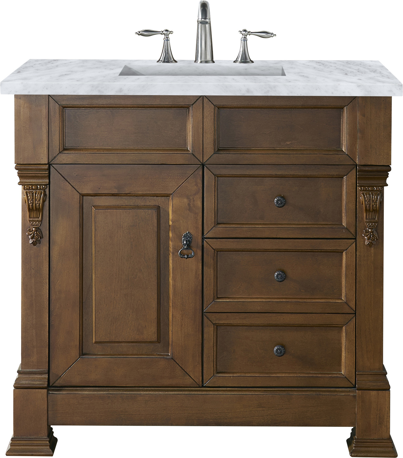 60 inch vanities with one sink James Martin Vanity Country Oak Transitional
