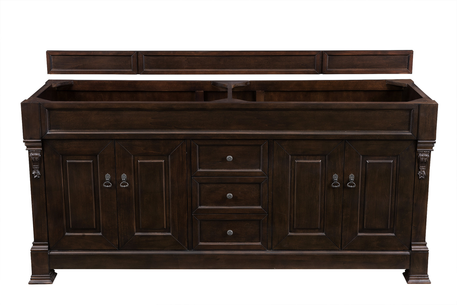 bathroom small vanity with sink James Martin Cabinet Burnished Mahogany Transitional