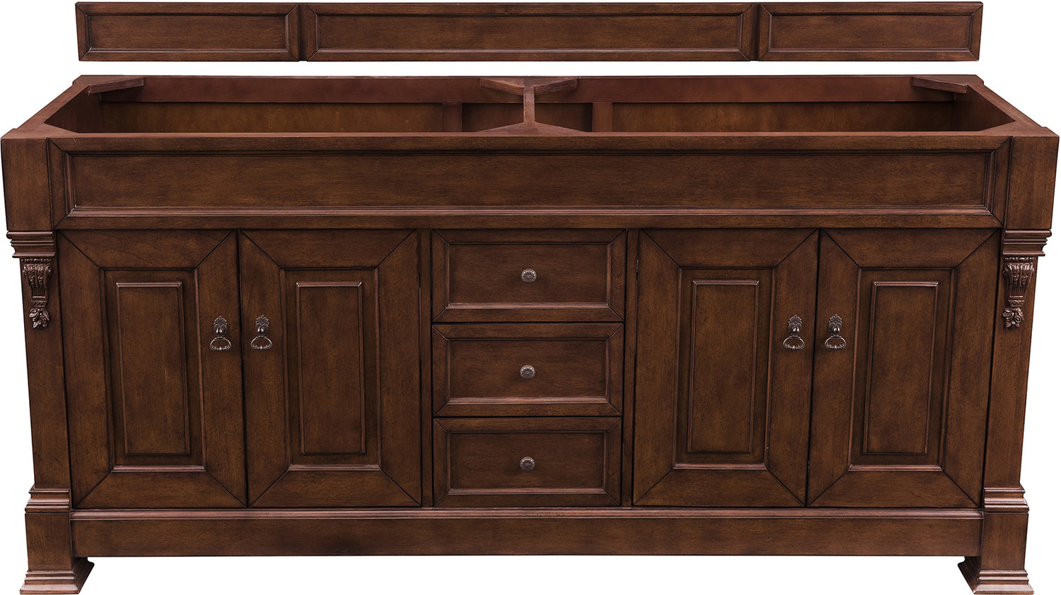 60 inch double vanity bathroom James Martin Cabinet Warm Cherry Transitional