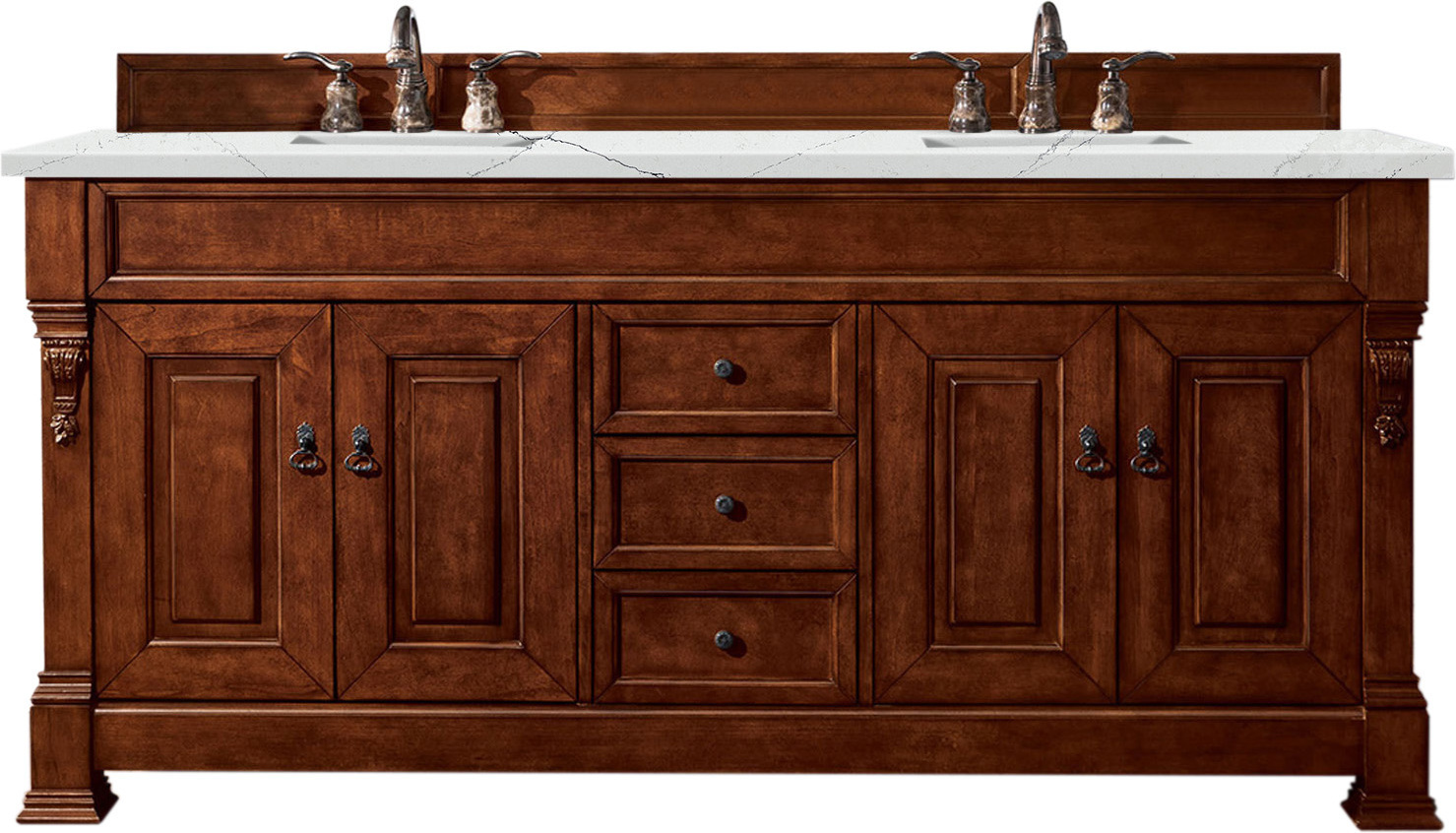 rustic bathroom sinks and vanities James Martin Vanity Warm Cherry Transitional