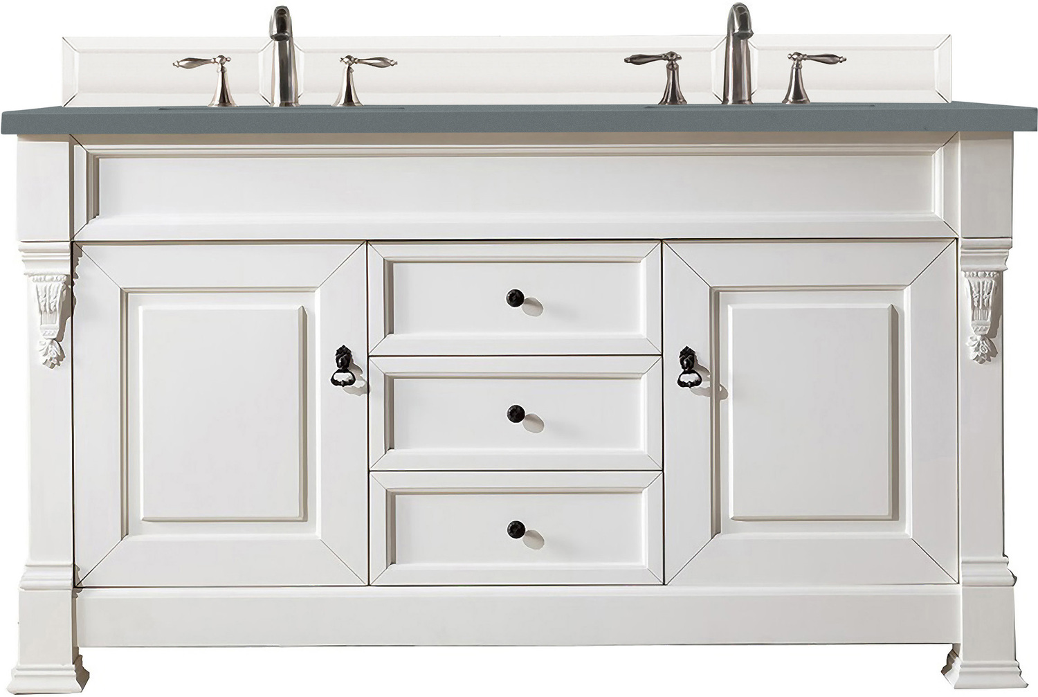 60 inch bathroom cabinet James Martin Vanity Bright White Transitional