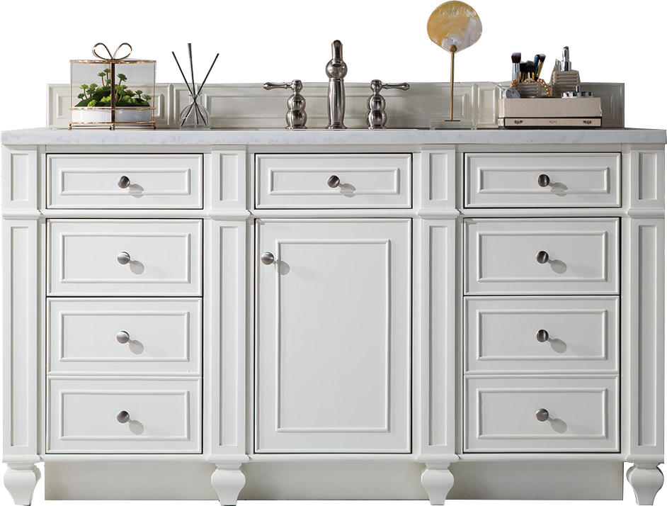 small bathroom vanity with sink James Martin Vanity Bright White Transitional