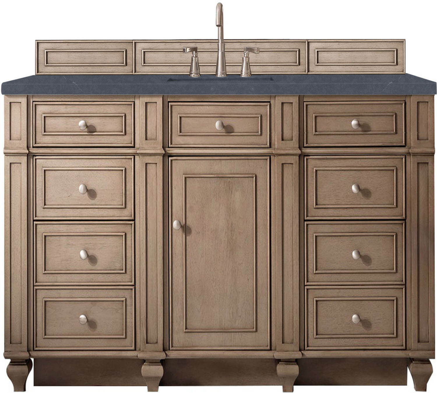60 inch single sink bathroom vanity with top James Martin Vanity Whitewashed Walnut Transitional