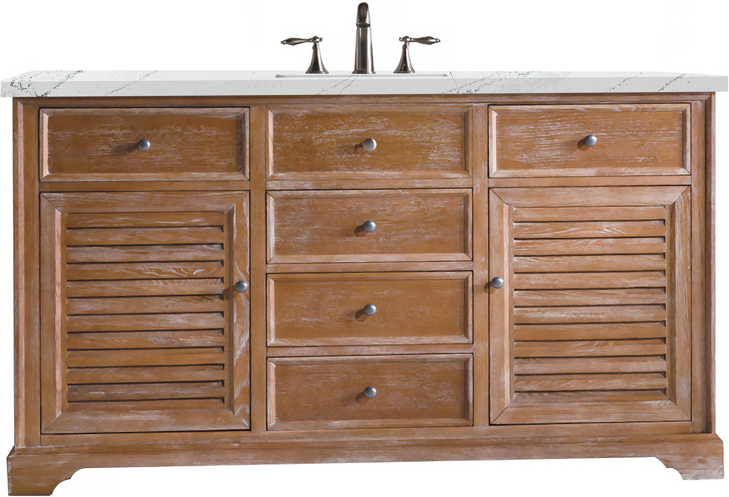 bathroom cabinet between sinks James Martin Vanity Driftwood Transitional