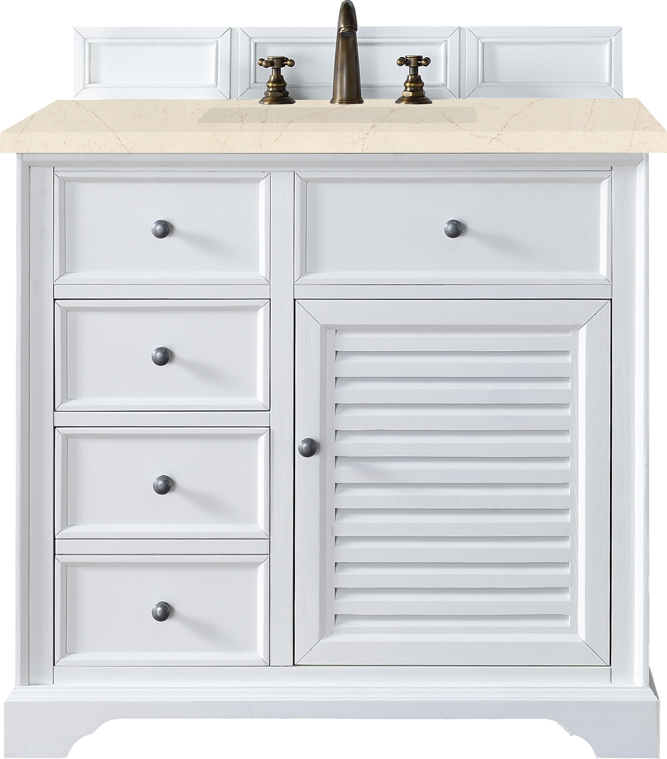 40 inch bathroom vanity without top James Martin Vanity Bright White Transitional