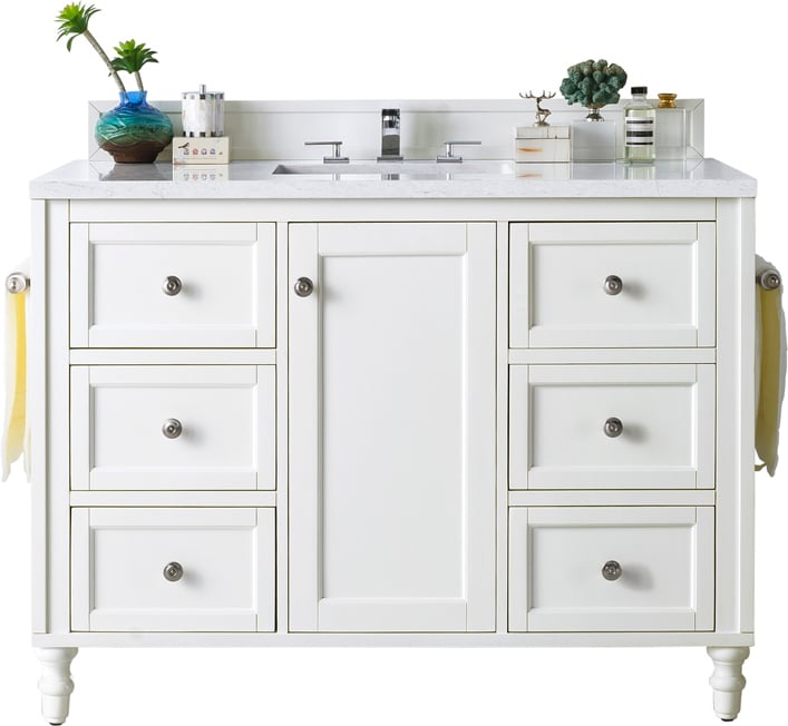 70 inch double sink vanity top James Martin Cabinet Bright White Traditional