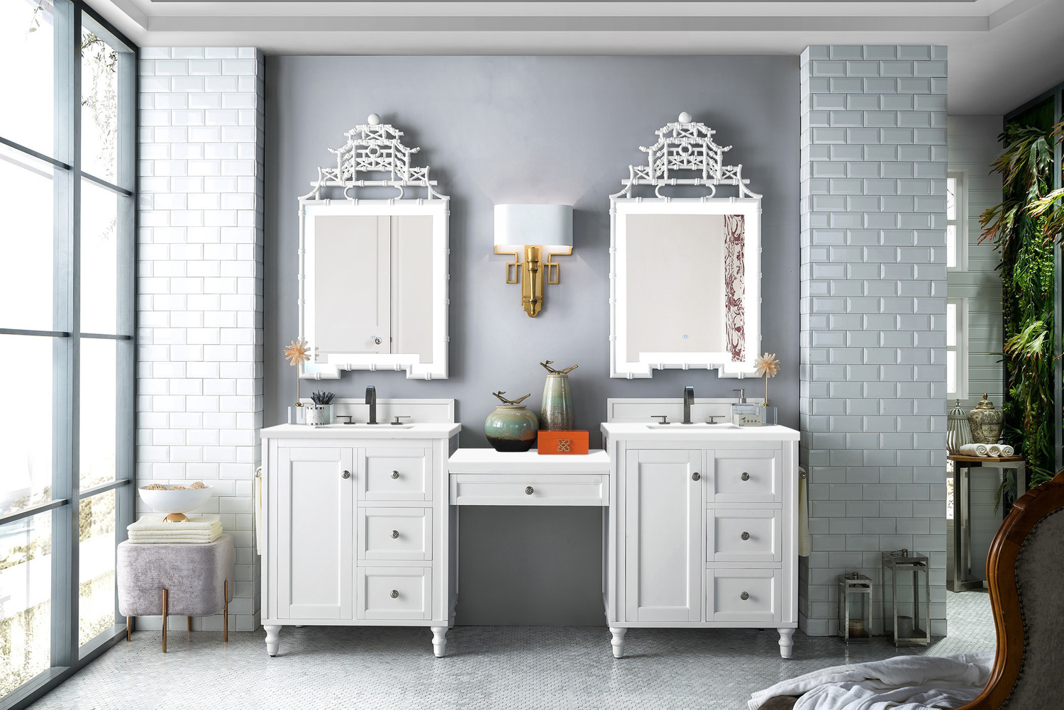 bathroom cabinet drawer James Martin Vanity Bright White Traditional