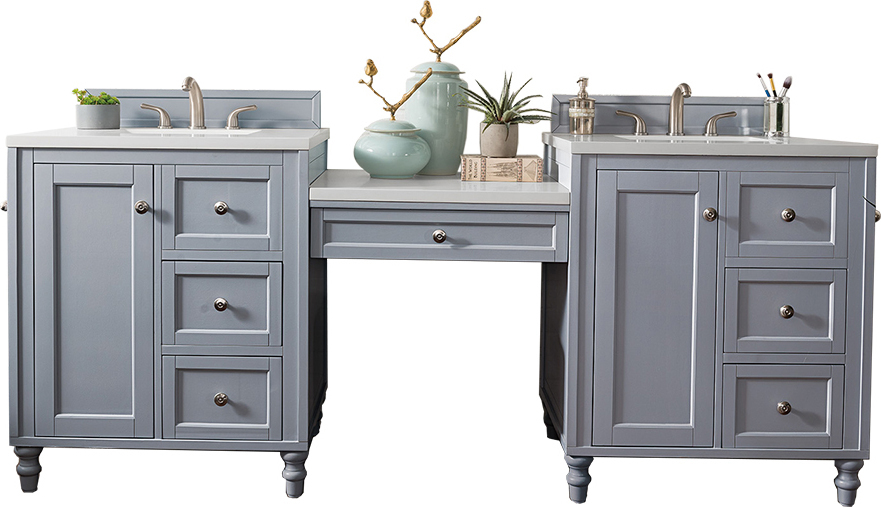 oak vanity with sink James Martin Vanity Silver Gray Traditional