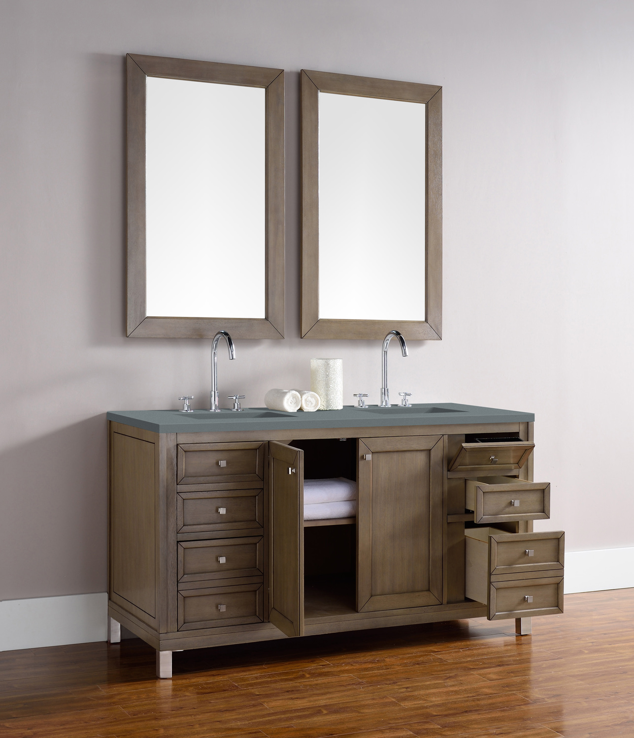 30 inch bathroom vanity base James Martin Vanity Whitewashed Walnut Contemporary/Modern, Transitional