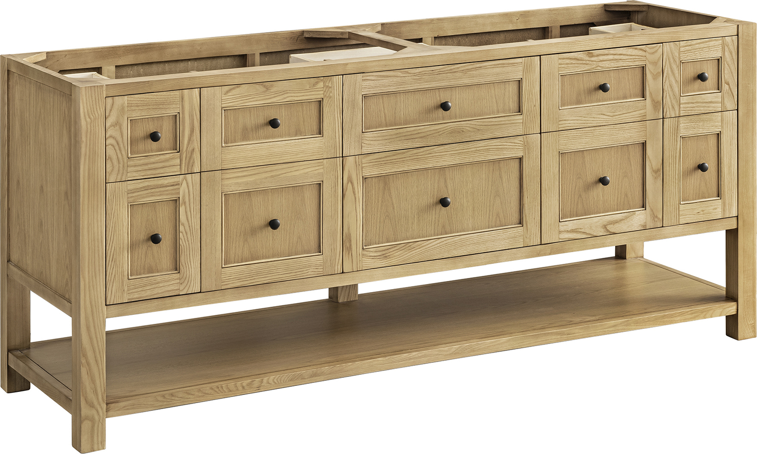 60 vanity top single sink James Martin Cabinet Light Natural Oak Modern Farmhouse, Transitional
