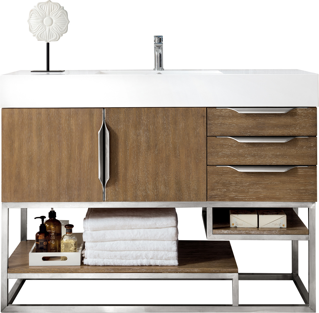 small sink cupboard James Martin Vanity Latte Oak Modern