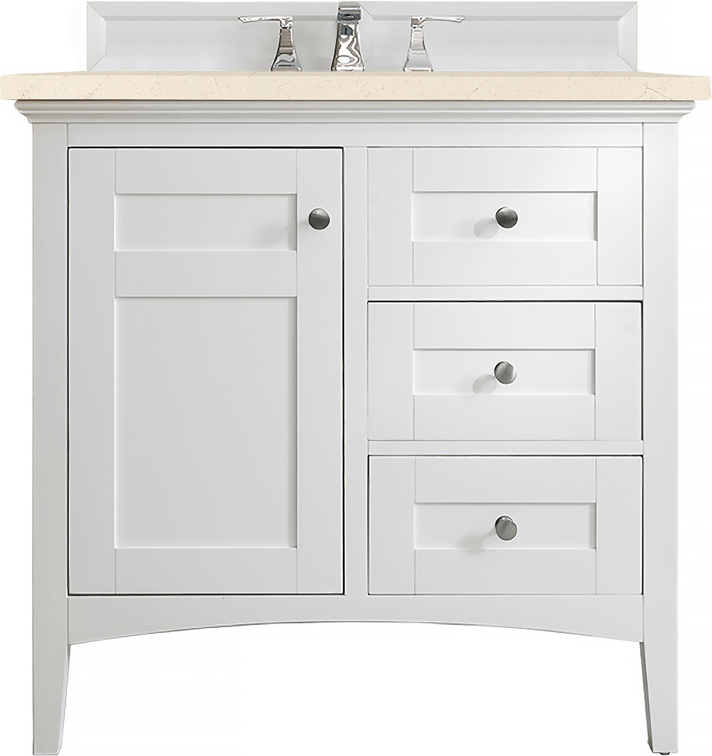 rustic vanity cabinet James Martin Cabinet Bright White Transitional
