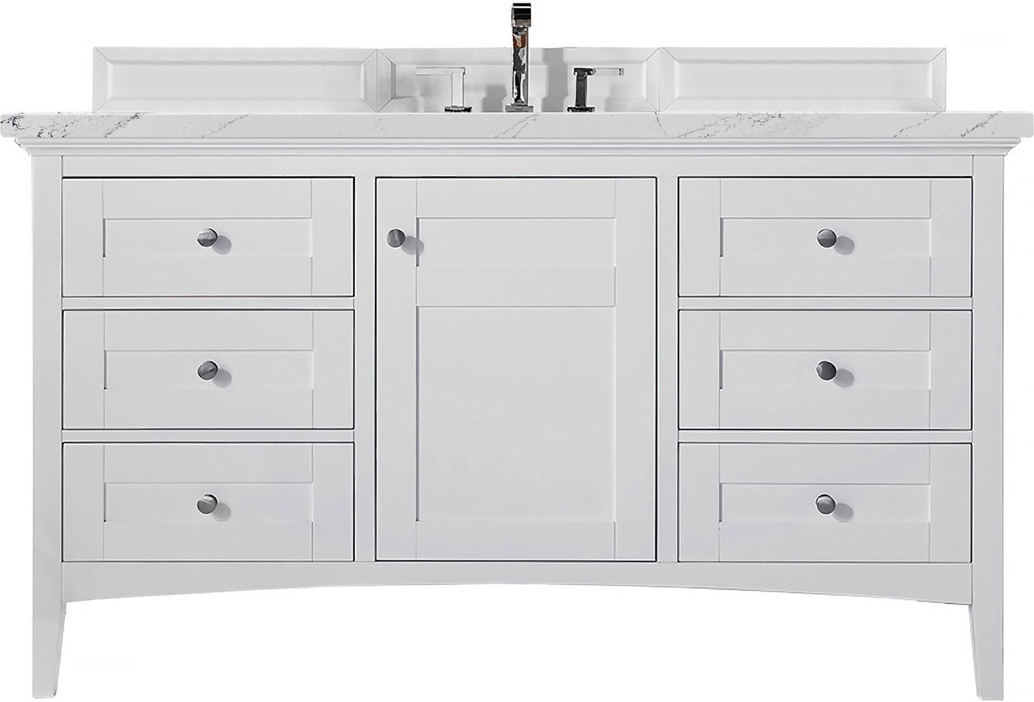 cheap vanity with sink James Martin Vanity Bright White Transitional
