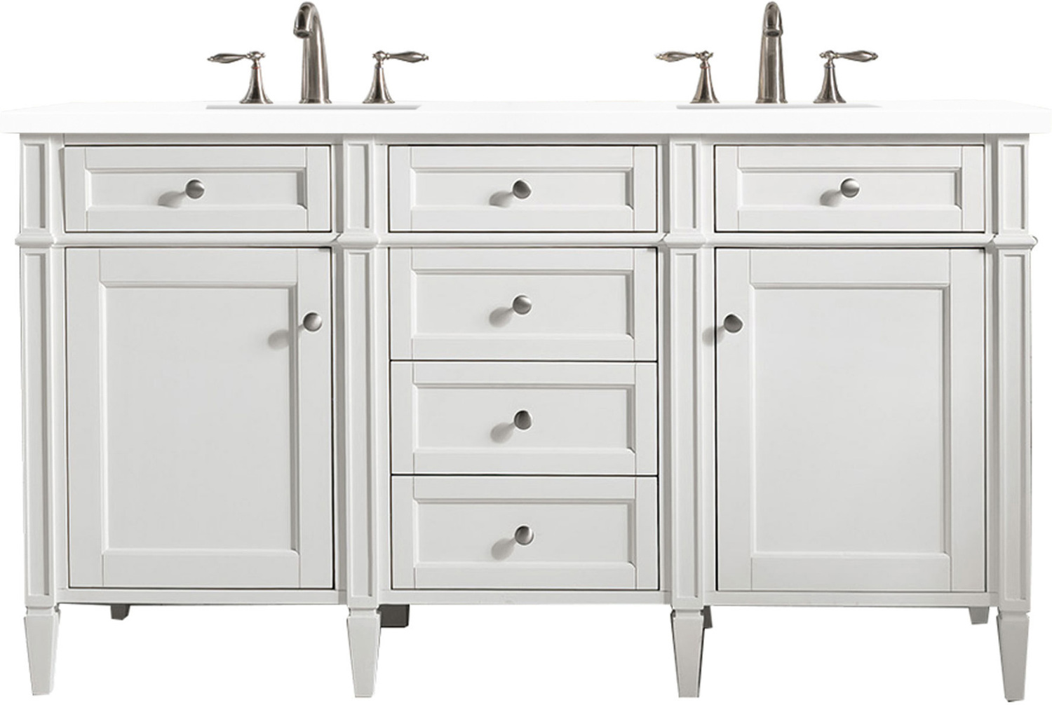 vintage bathroom sink cabinet James Martin Vanity Bright White Transitional
