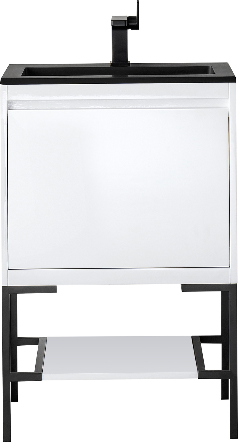 40 inch bathroom vanity with top James Martin Vanity Glossy White Transitional