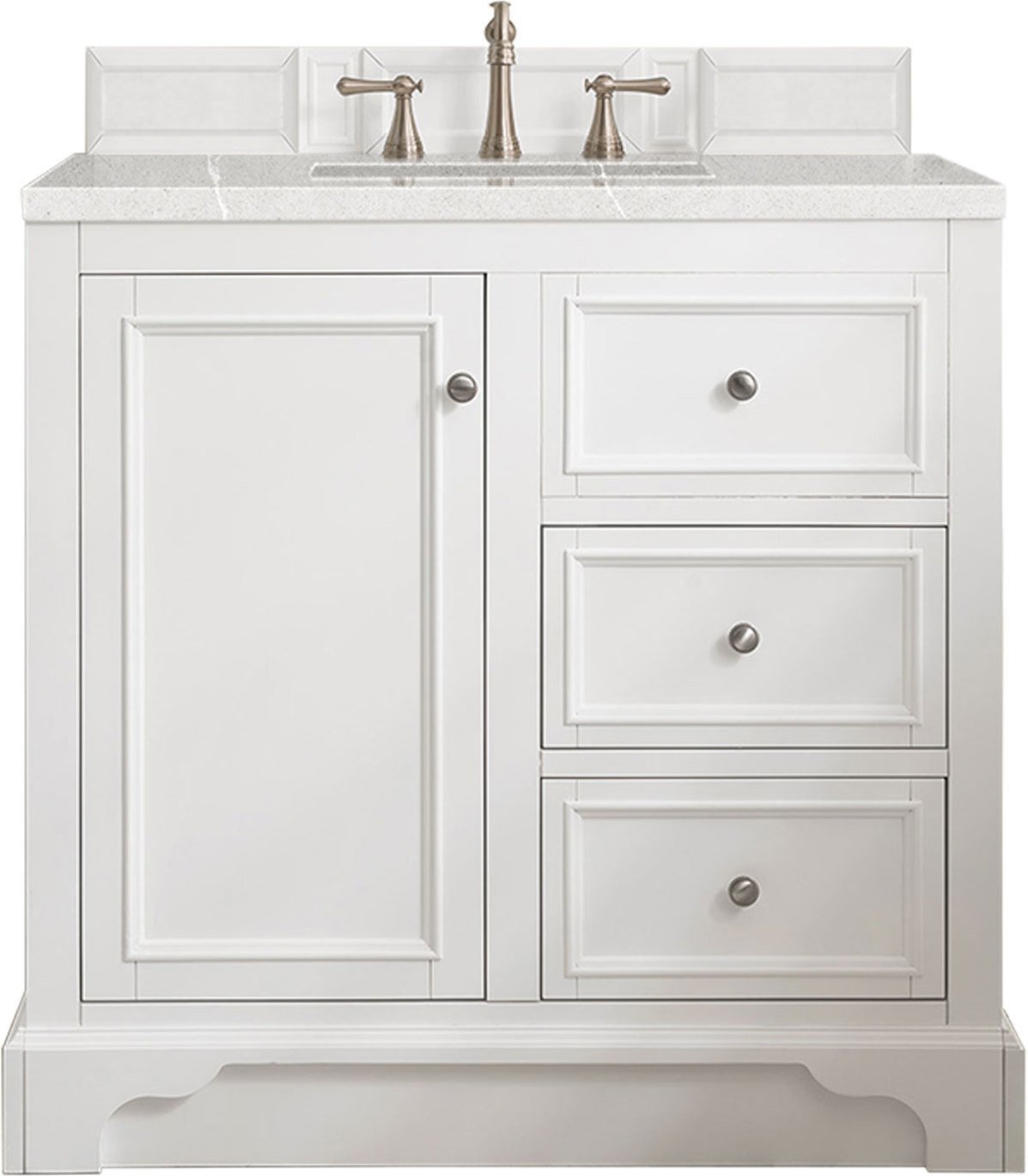 bathroom sink cabinet 30 inch James Martin Vanity Bright White Modern