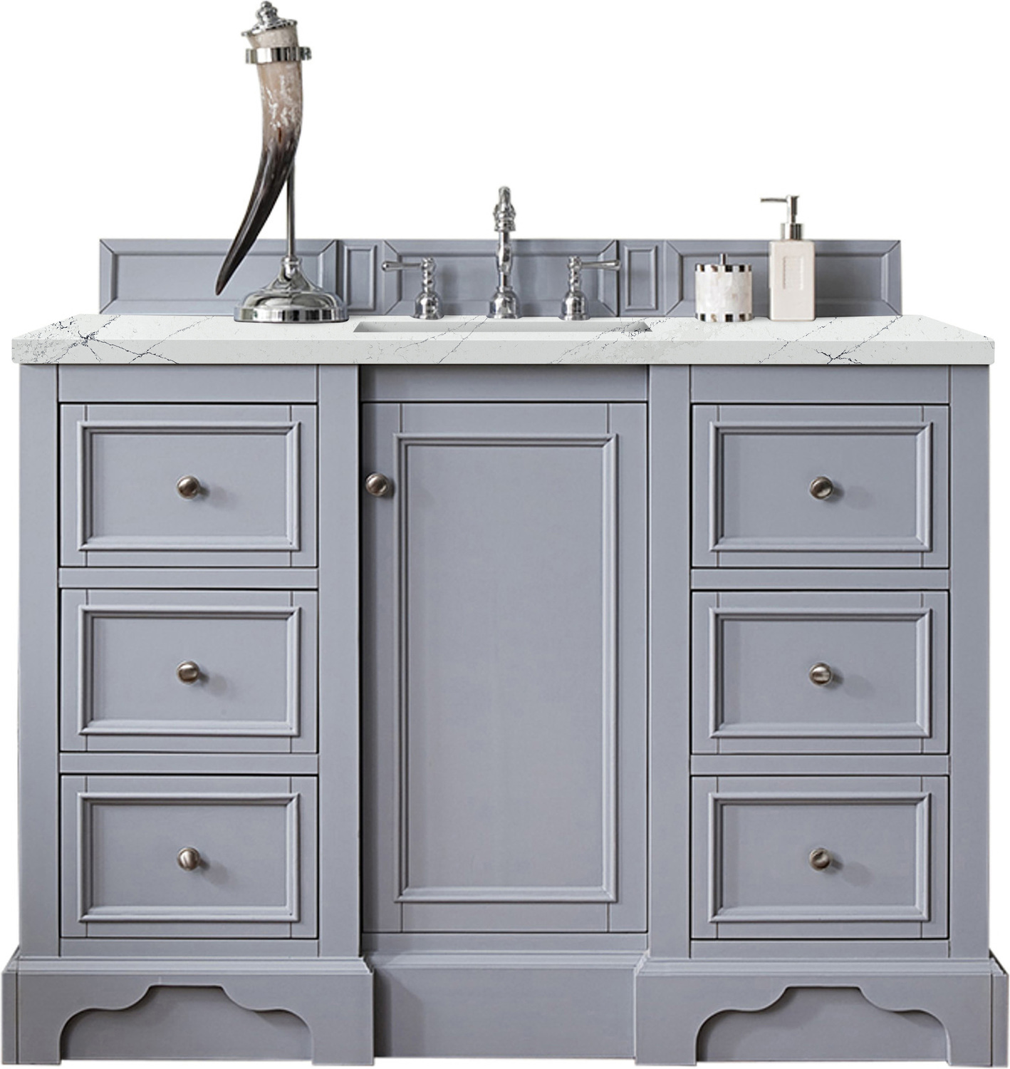 double sink vanity with top James Martin Vanity Silver Gray Modern