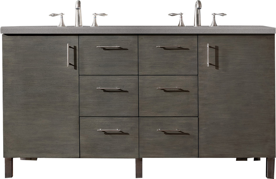bathroom vanities with sinks included James Martin Vanity Silver Oak Contemporary/Modern, Transitional