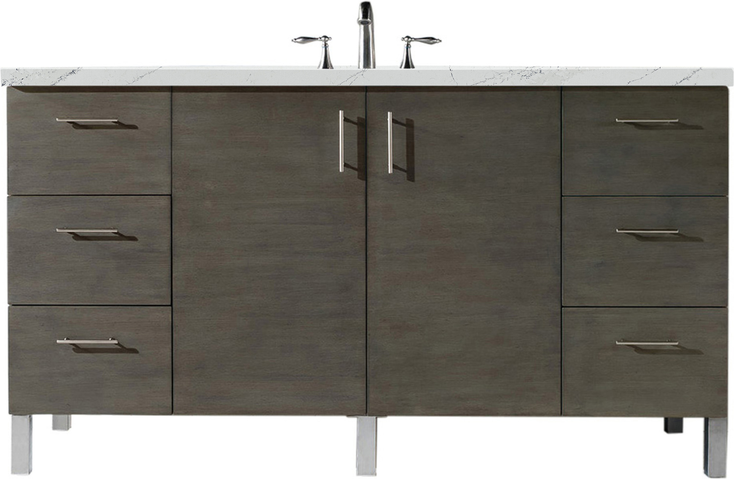 one sink long vanity James Martin Vanity Silver Oak Contemporary/Modern, Transitional