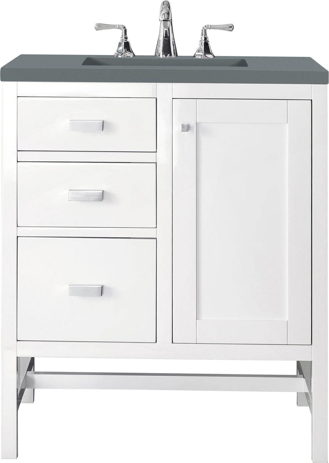 cost of bathroom cabinets James Martin Vanity Glossy White Traditional, Transitional