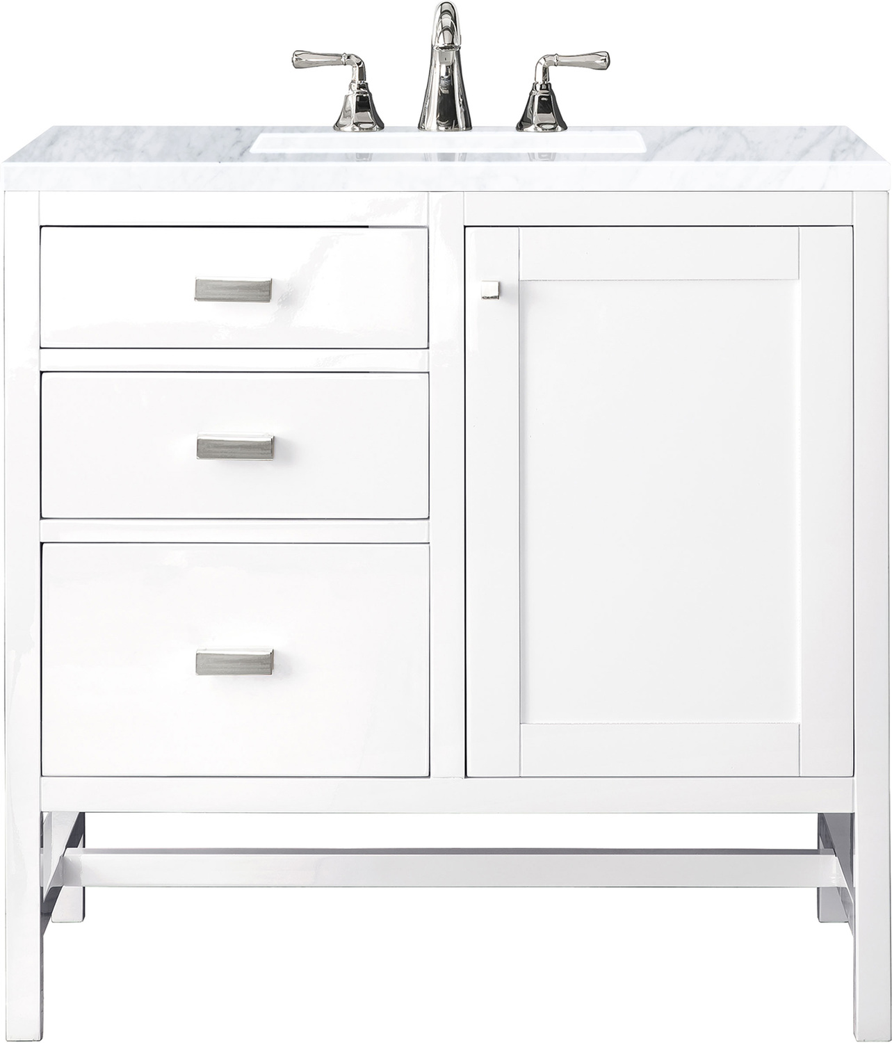 double vanity base James Martin Vanity Glossy White Traditional, Transitional