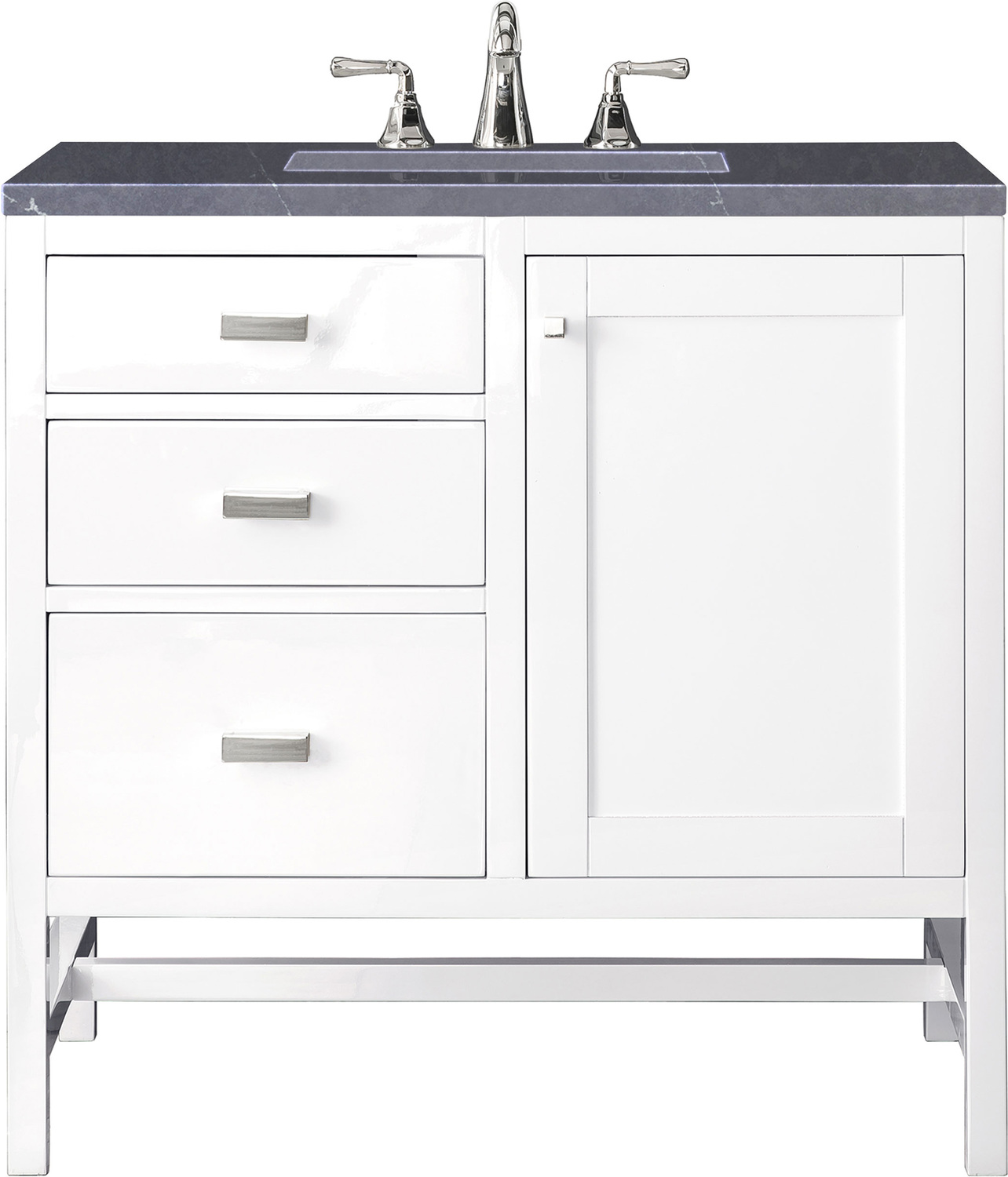 grey tall bathroom cabinet James Martin Vanity Glossy White Traditional, Transitional
