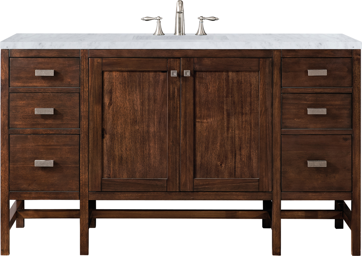 60 inch double vanity with top James Martin Vanity Mid-Century Acacia Traditional, Transitional