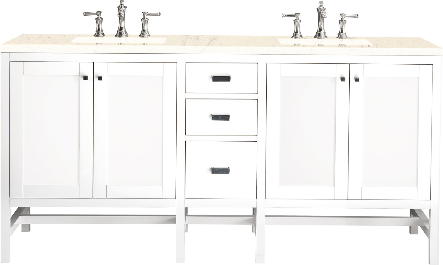 oak double sink vanity James Martin Vanity Glossy White Traditional, Transitional