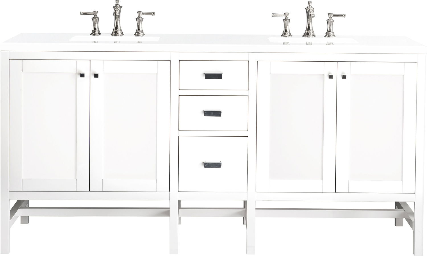 large vanity unit with basin James Martin Vanity Glossy White Traditional, Transitional